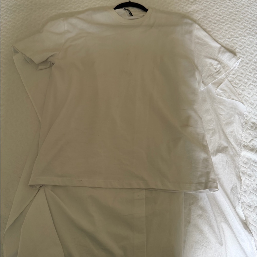 Zara Off-White Ribbed Collar Top